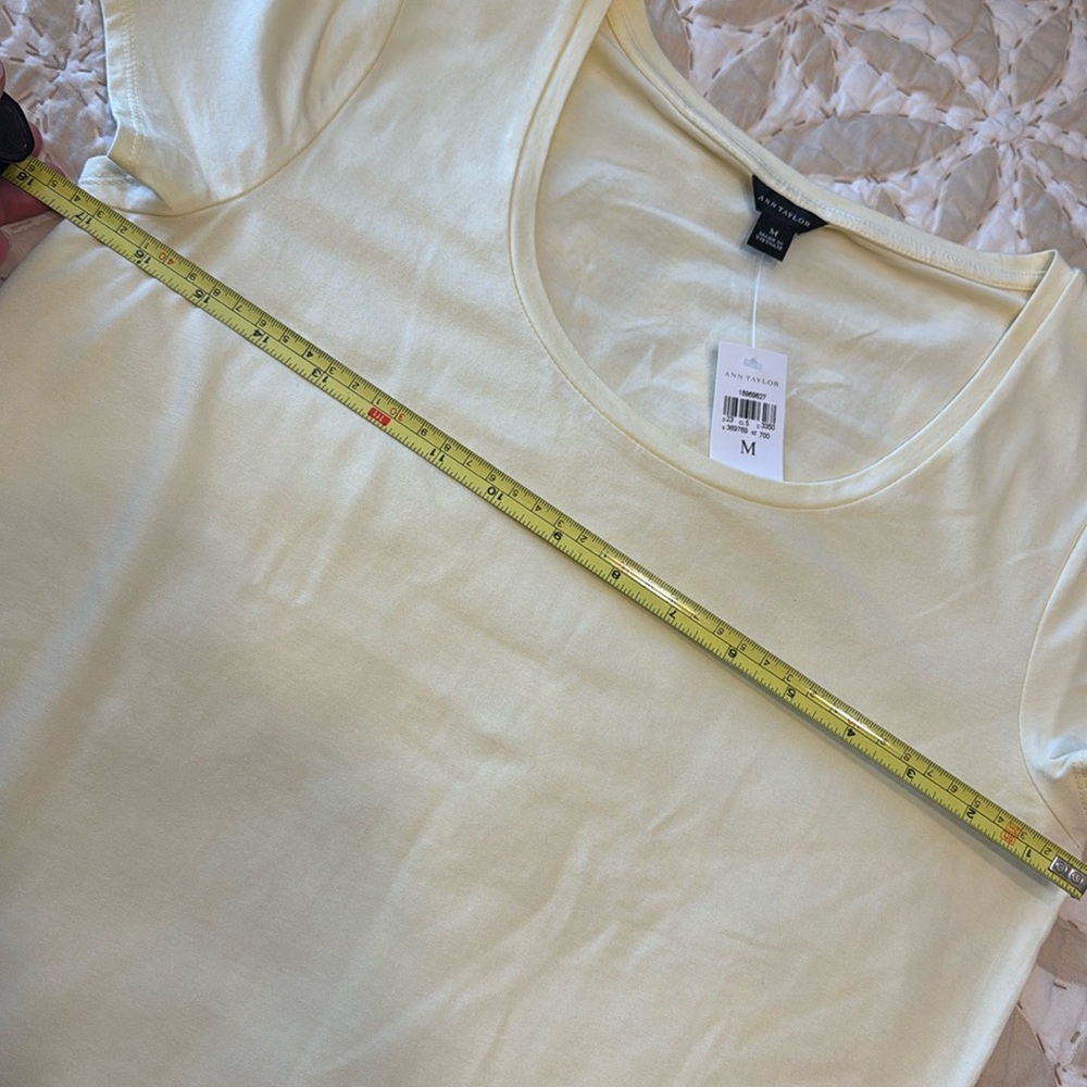 Ann Taylor Scoop Neck Tee - light yellow - Picture 3 of 5